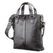 Vertical Leather Bag for Men - Black - Shvigel 11114