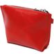 Women's glossy cosmetic bag of genuine leather shvigel 16410 red