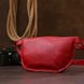 Women's leather bag on the shvigel belt 16372 red