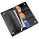 Leather Bifold Wallet Long with Buttons and Coin Pocket for Men - Black - Shvigel 16195
