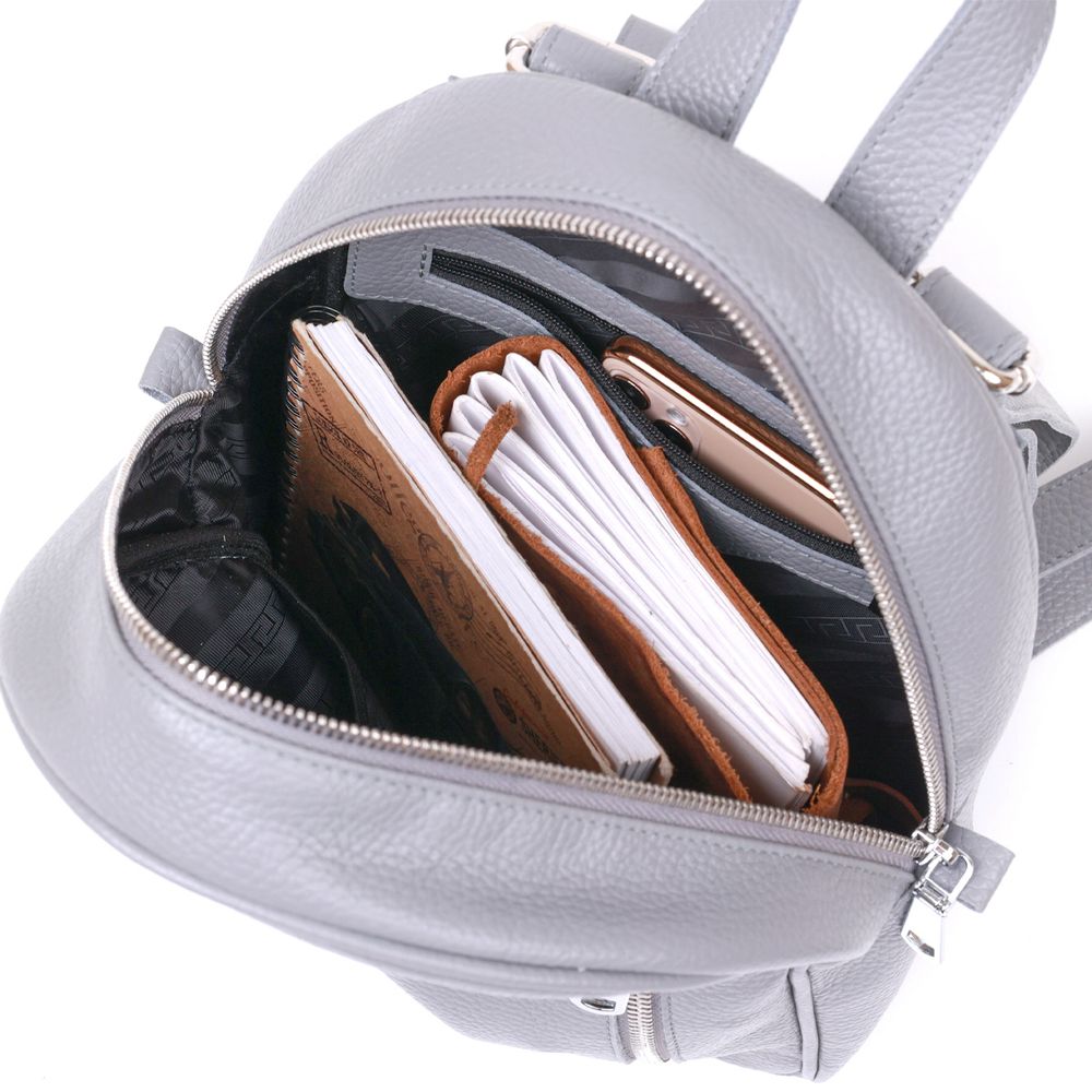 Practical women's backpack Shvigel 16323 Gray