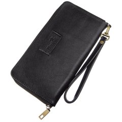 Big Checkbook Holder - Long Black Leather Bifold Wallet for Men - Shvigel 19120