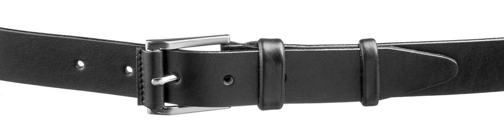 Belt for Men - Black Leather Classic Dress - Men's Belt - Shvigel 17328