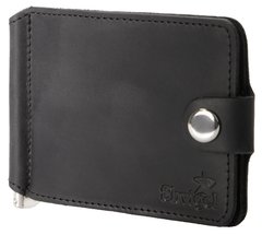 Leather money clip - Front pocket wallet - Black - SHVIGEL 13787, Черный