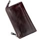 Checkbook Holder - Long Leather Bifold Wallet for Men - Glossy Brown - Shvigel 16184
