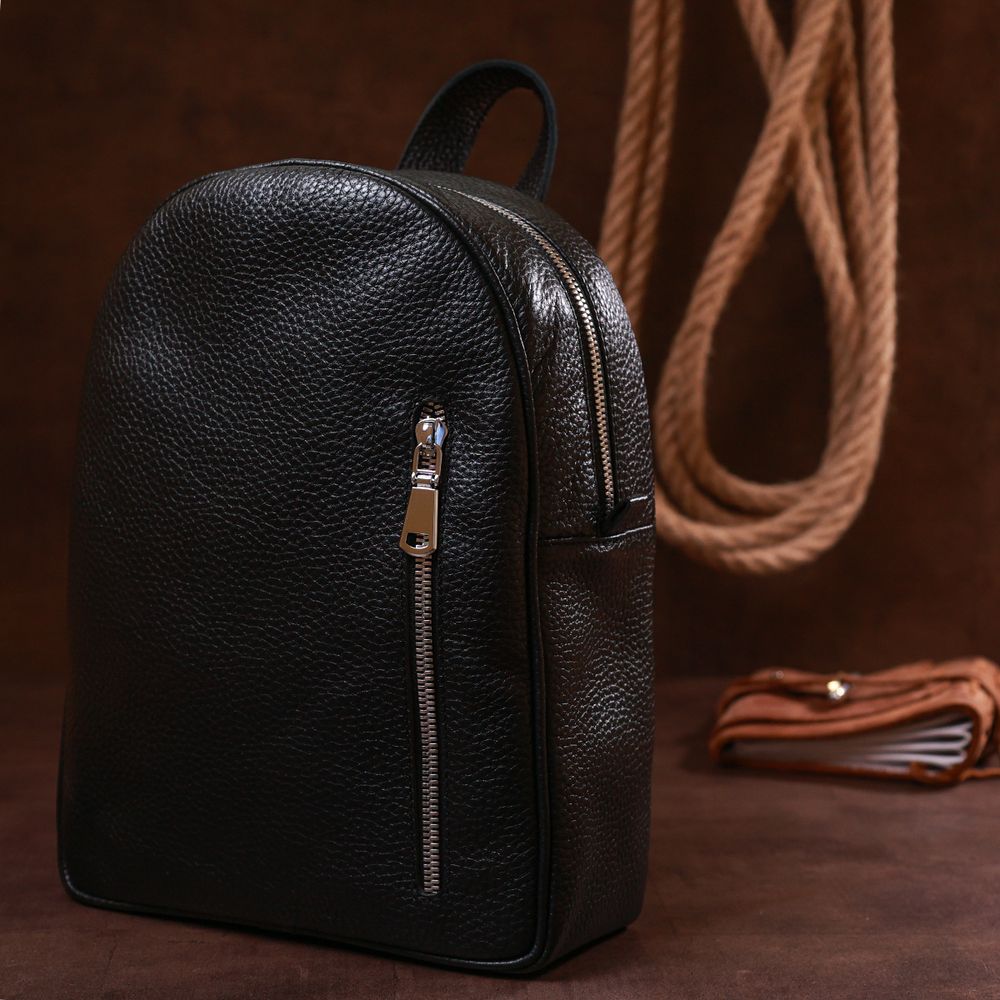 Компактний жіночий рюкзак з натуральної шкіри Shvigel 16317 Чорний