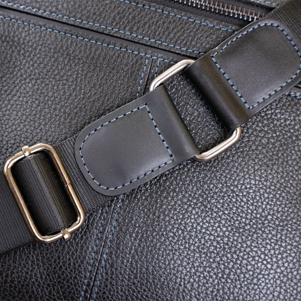 Business men's shoulder bag made of flotar leather SHVIGEL 11244 Black