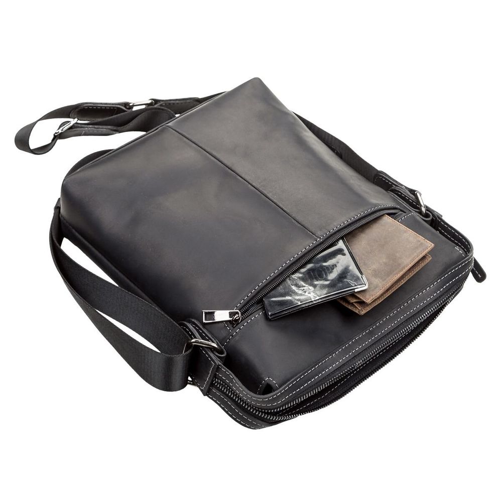 Bag for Men - Genuine Leather - Black - Shvigel 11098