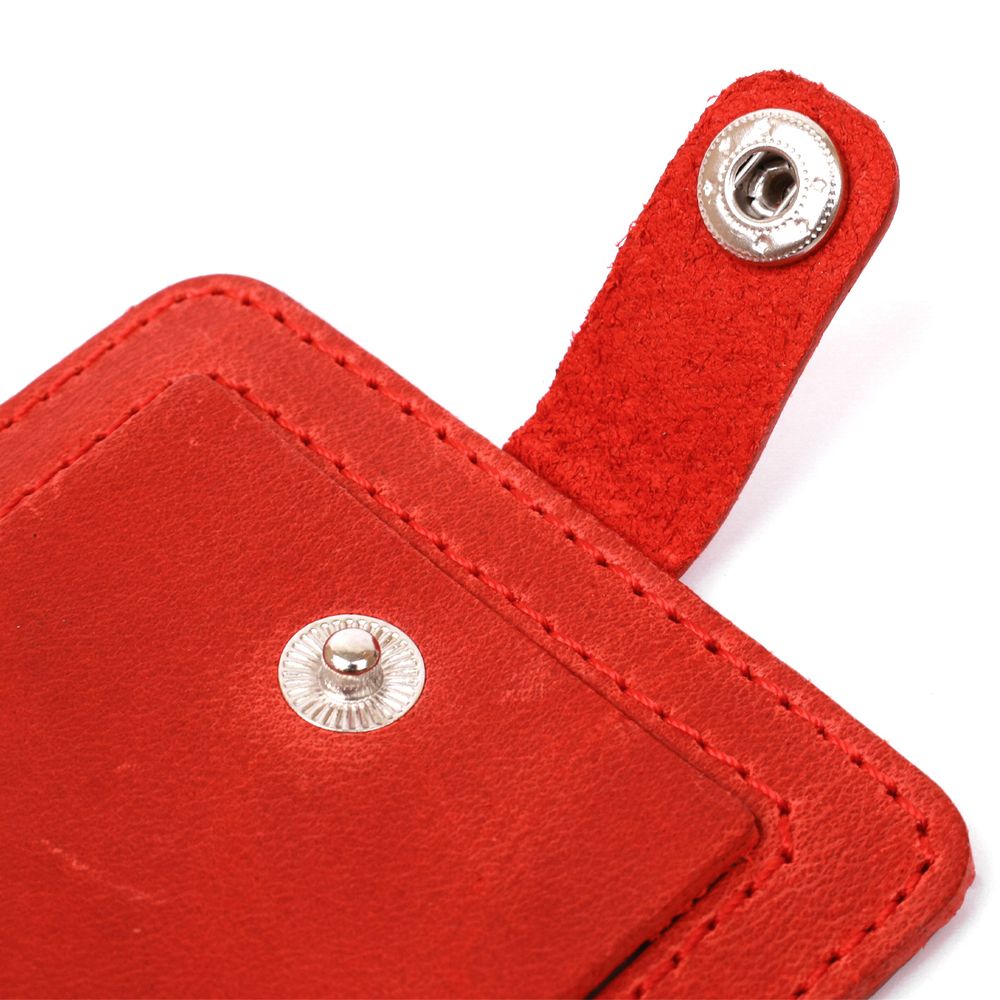 Vintage leather tag for suitcase Shvigel 16556 Red