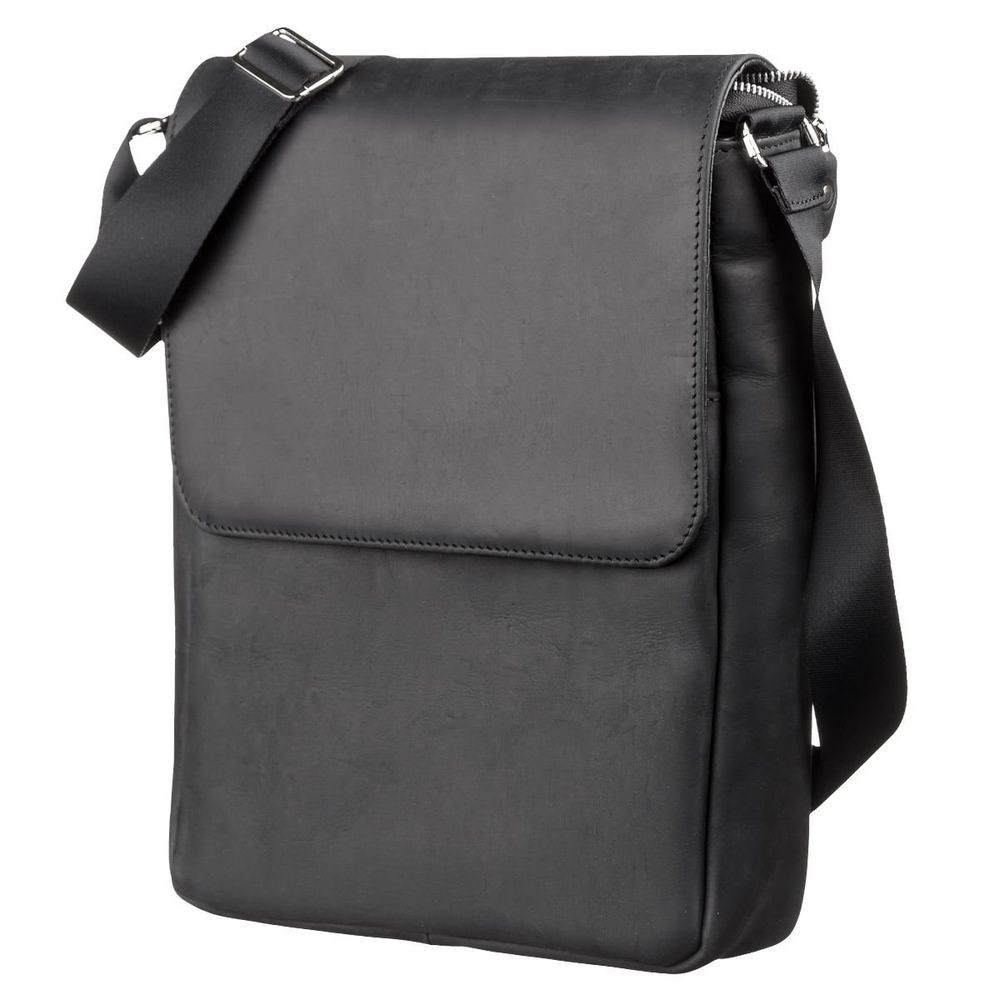 Vintage leather men's bag - Black - SHVIGEL 13891