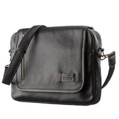 Cross-body Bag for Men - Genuine Leather - Black - Shvigel 19116