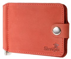 Leather money clip - Front pocket wallet - Red - SHVIGEL 13788, Красный