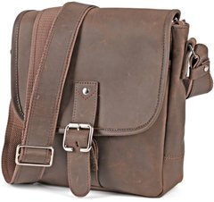 Men's Leather Shoulder Bag - Vintage Brown - SHVIGEL 00890, Коричневый