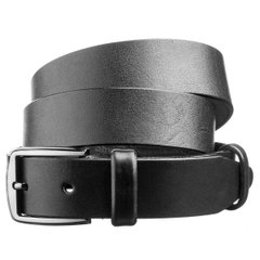 Black Leather Classic Dress Black Belt for Men - Men's Belt - Shvigel 17329