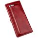 Leather Bifold Wallet Long with Buttons and Coin Pocket - Big Wallet for Women - Red - Shvigel 16203