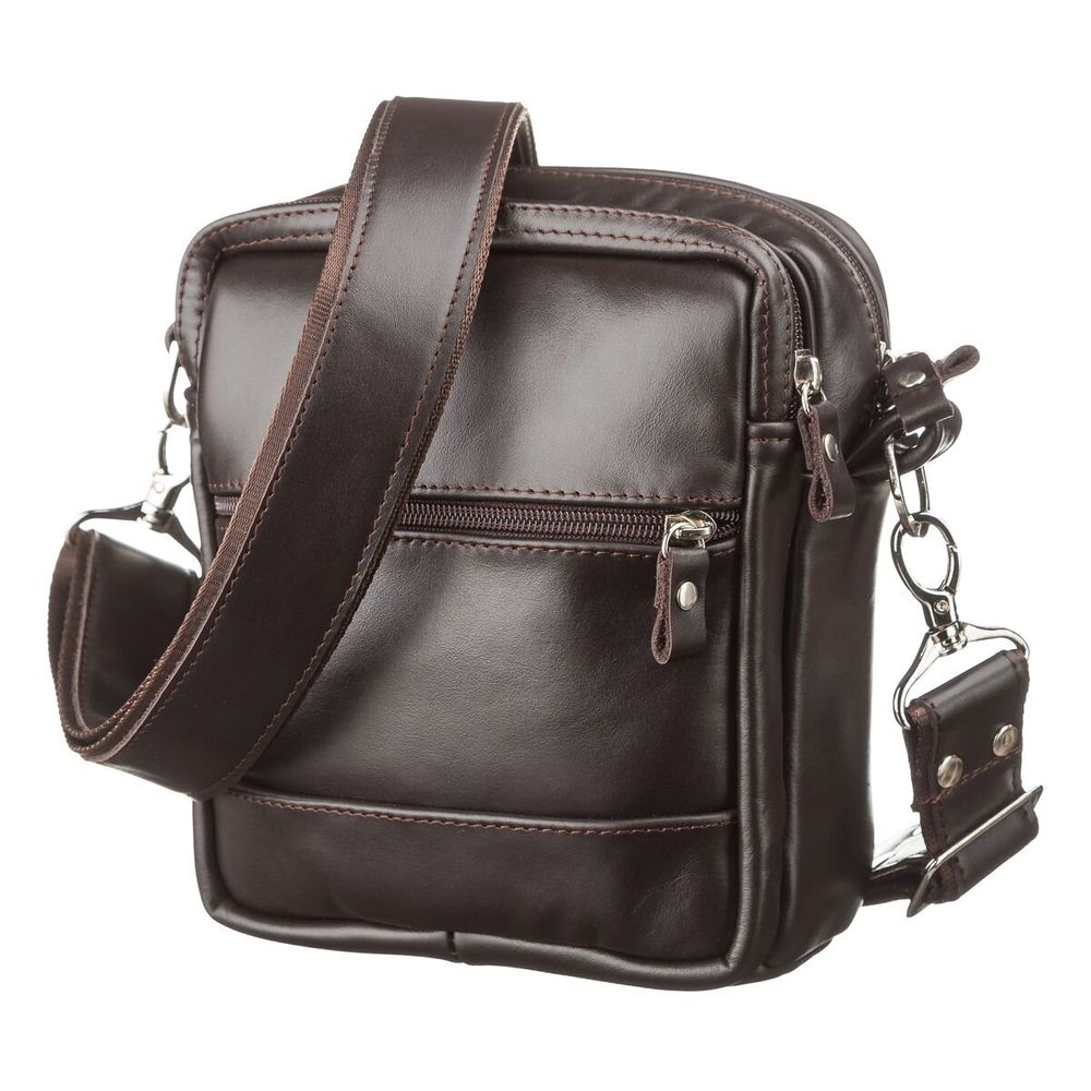 Men's Leather Bag - Brown - Shvigel 11125