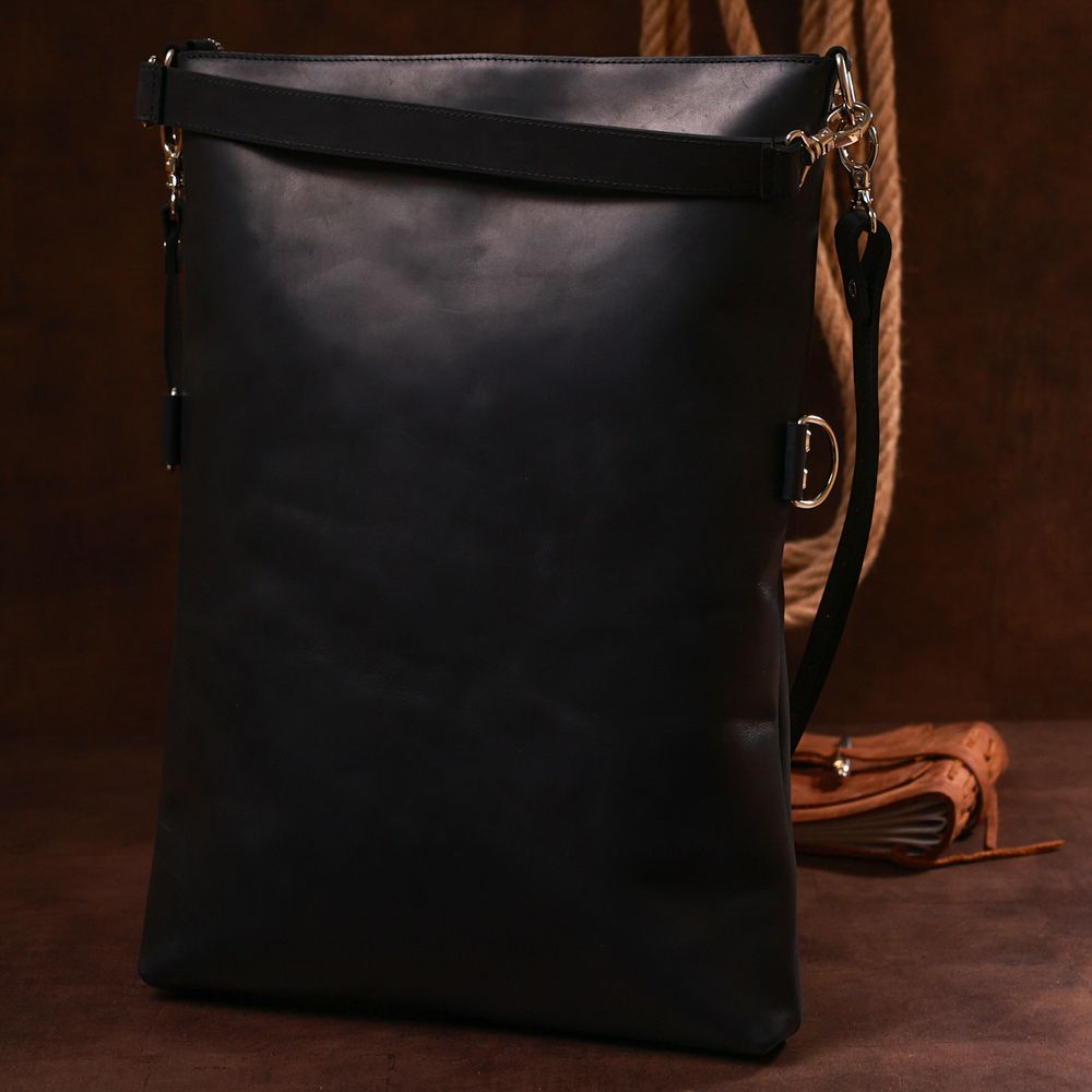 Stylish vintage female bag Shvigel 16338 black