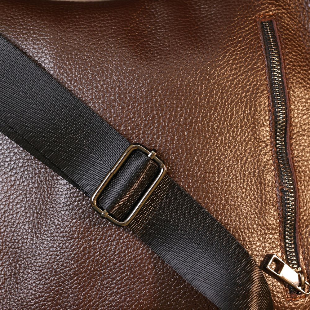 Leather modern men's shoulder bag SHVIGEL 11601 Brown