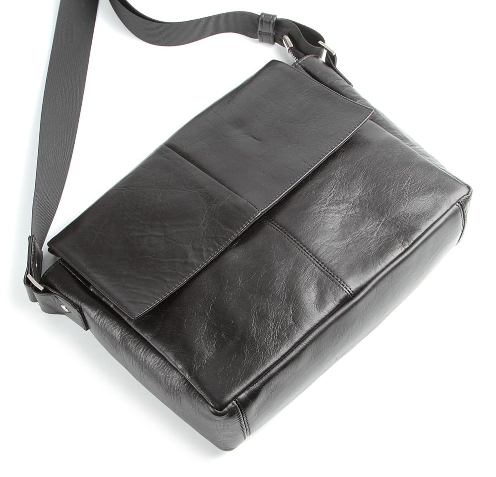 Genuine Leather Bag - Black - Shvigel 00858