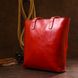 Bright women's shop-skopper made of genuine leather shvigel 16366 red