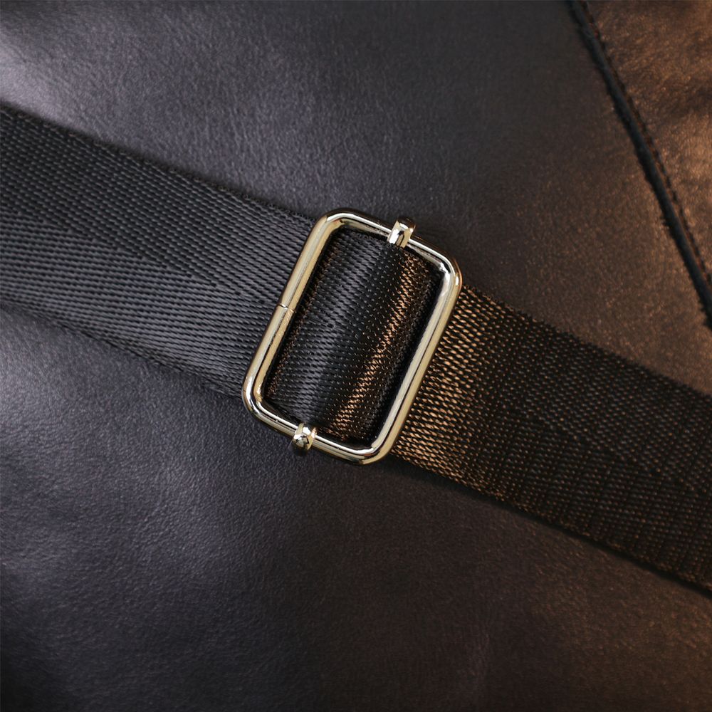 Leather shoulder bag for men SHVIGEL 11602 Black
