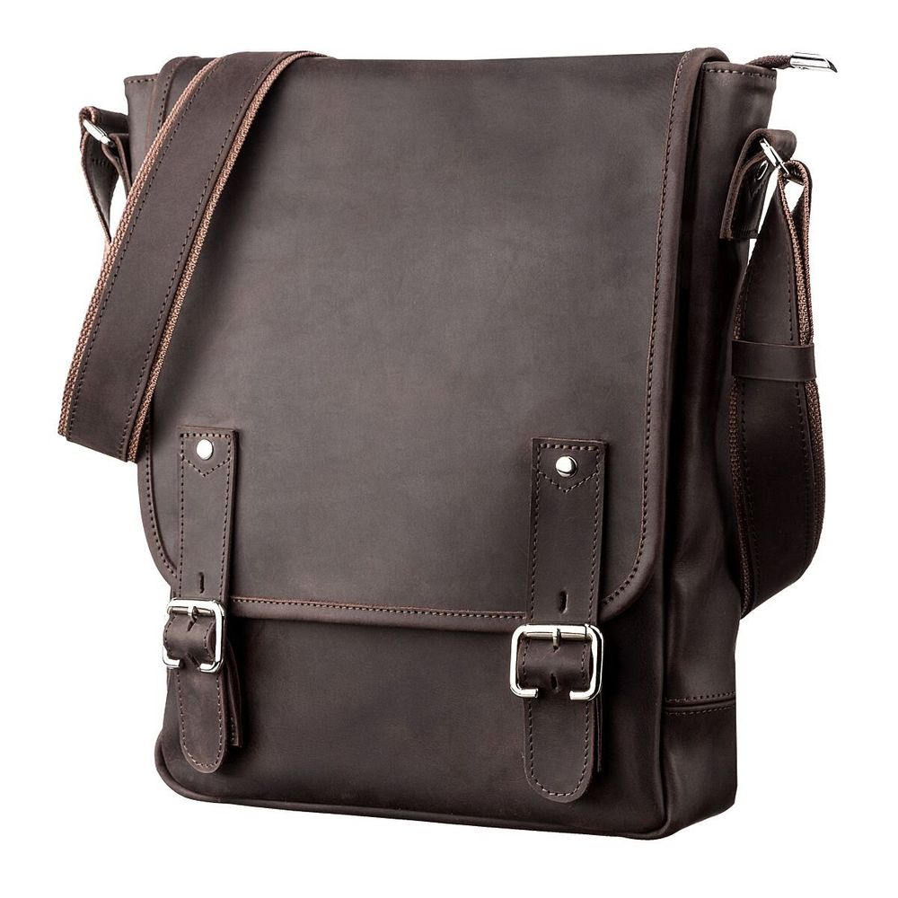 Men's Leather Bag - Brown - Shvigel 11129