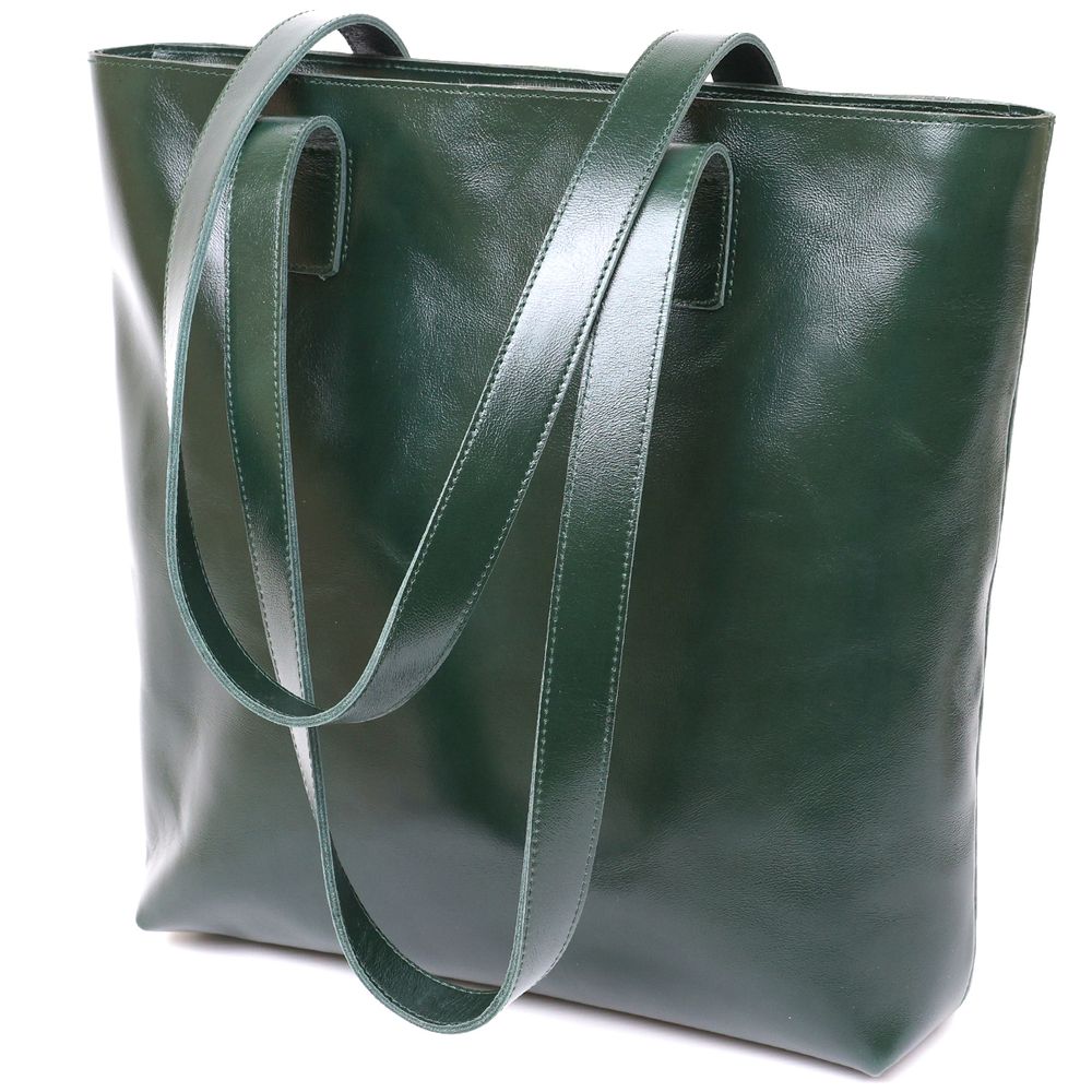 Шкіряна жіноча сумка-шоппер Shvigel 16367 Зелений