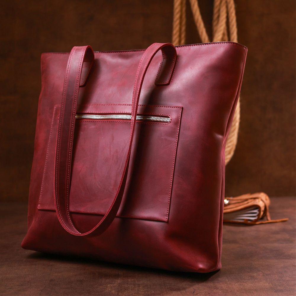Вінтажна жіноча сумка-шоппер Shvigel 16350 Бордовий