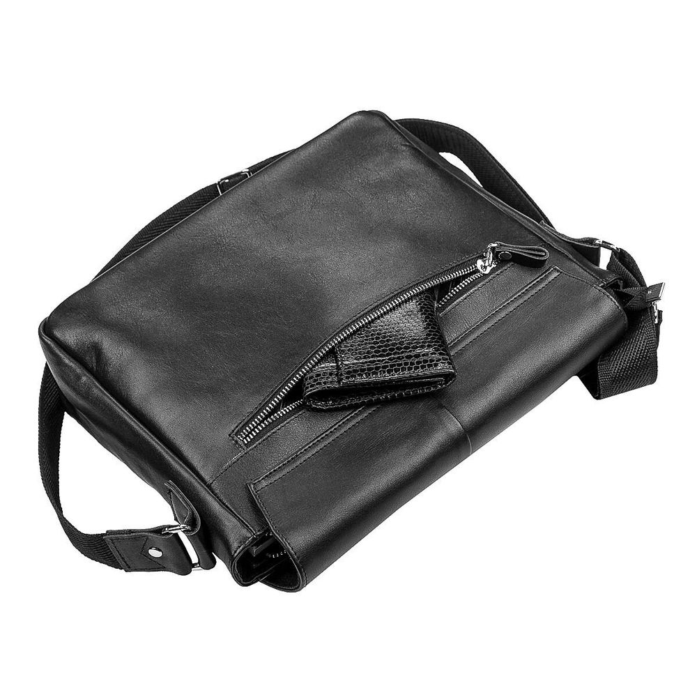 Black Men's Bag - Genuine Leather - Shvigel 11130
