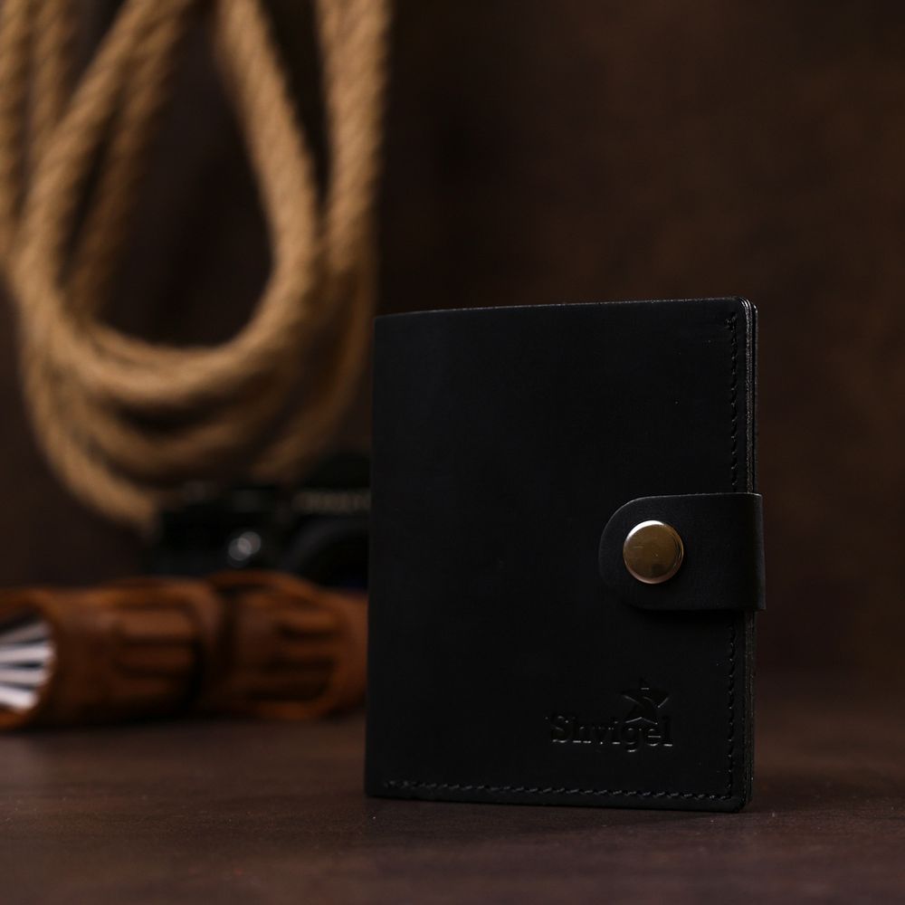 Matte men's wallet made of genuine leather Shvigel 16495 Black