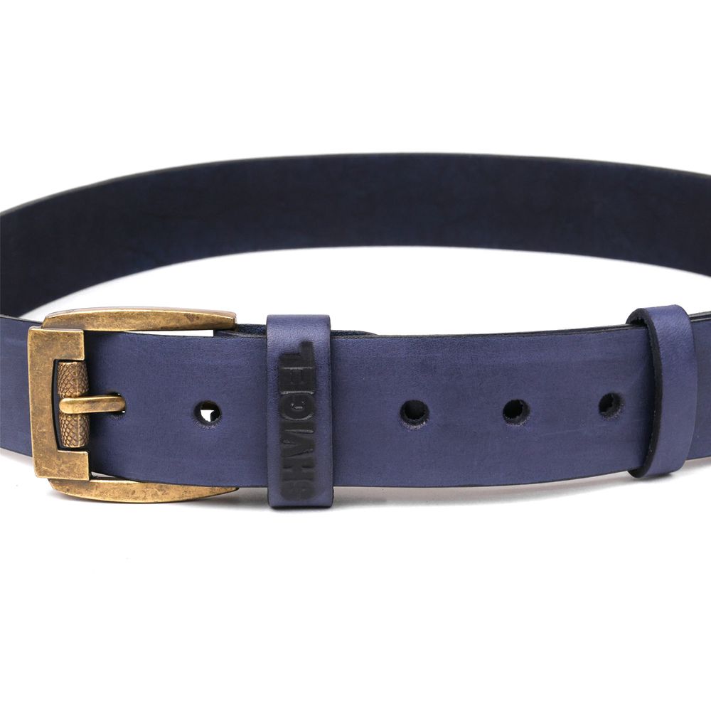 Men's belt SHVIGEL 11258 leather Blue