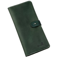 Leather Big Bifold Wallet for Women and Men - Travel Wallet - Green Vintage - Shvigel 16206